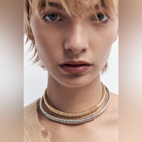 NWT Zara Gold Grommet Choker  Necklace - Picture 4 of 7